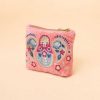 Women Powder | Velvet Embroidered Mini Pouch - Matryoshka Doll, Petal