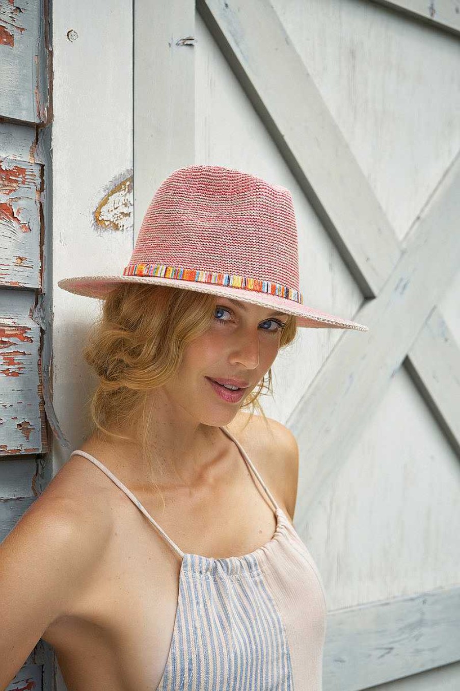 Women Powder | Natalie Hat Fuchsia With Glitter Band