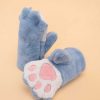 Kids Powder | Kids Bear Paw Fluffy Mittens - Blue