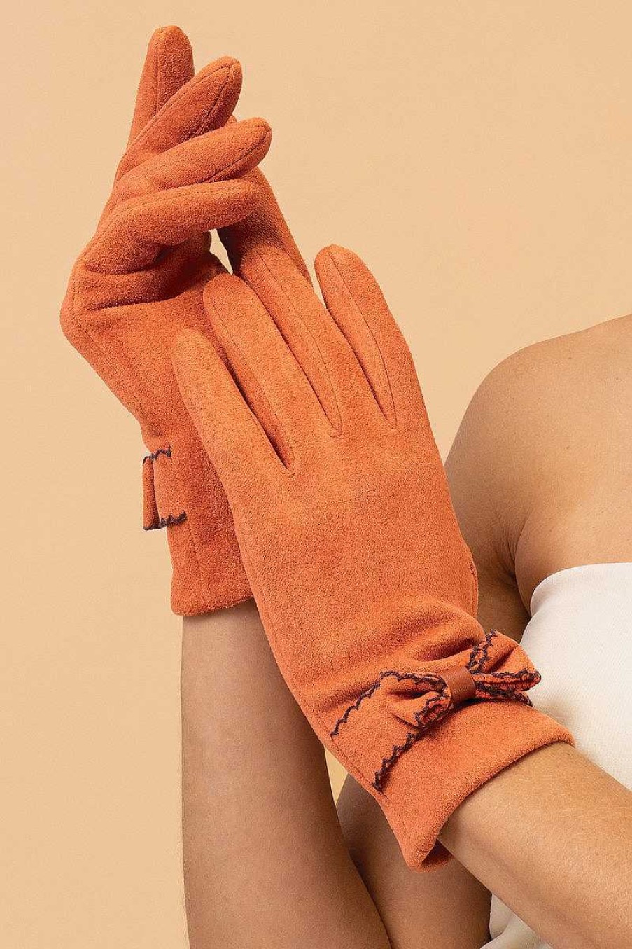 Women Powder | Fenella Gloves - Tangerine