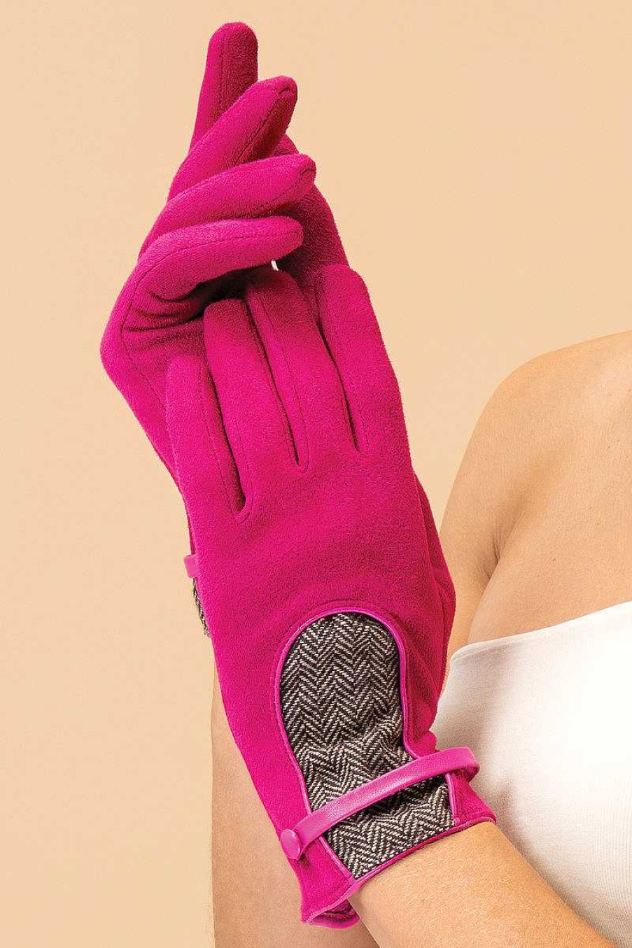 Women Powder | Genevieve Gloves - Fuchsia