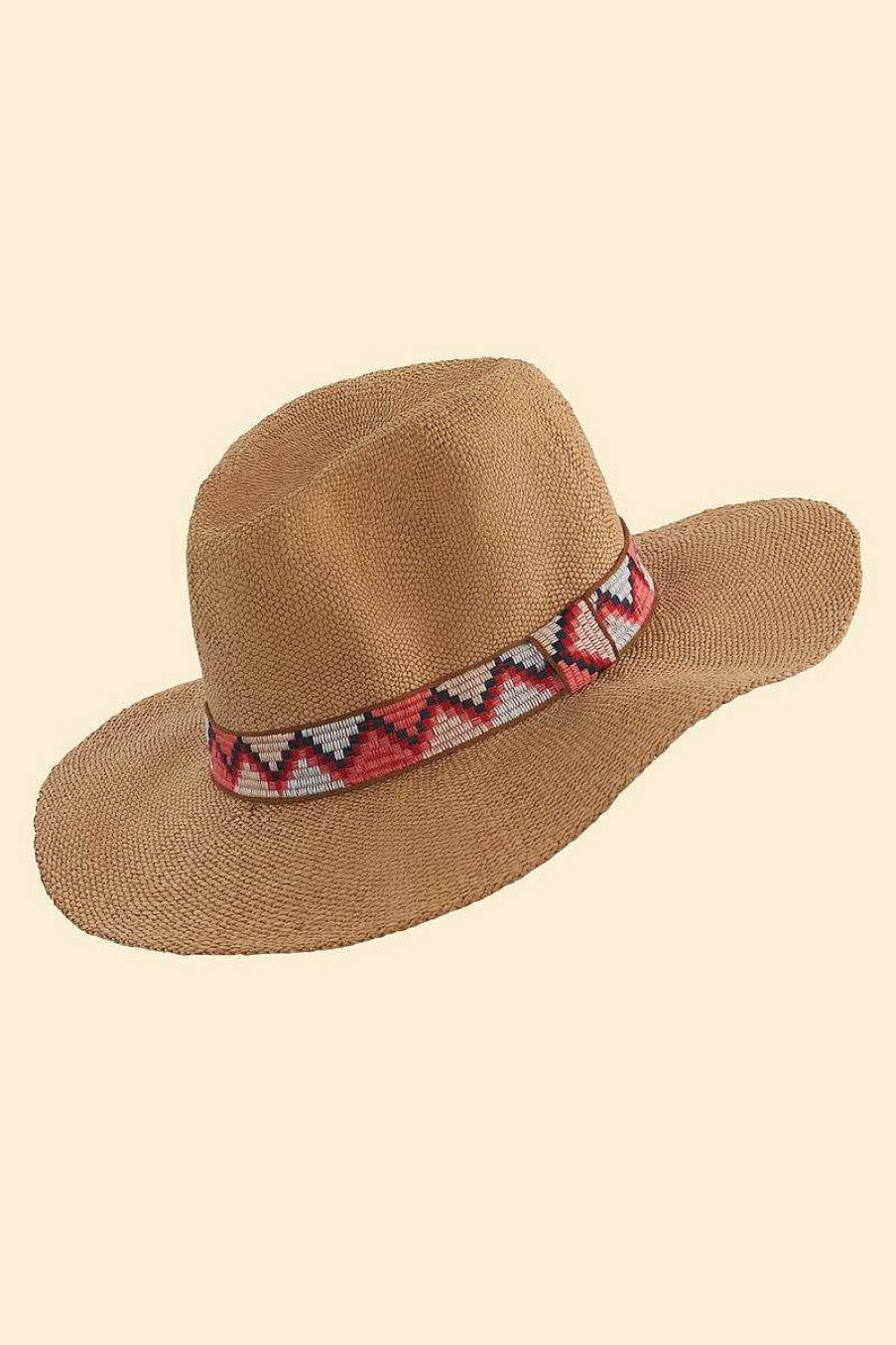 Women Powder | Natasha Hat Coral Zig Zag Band