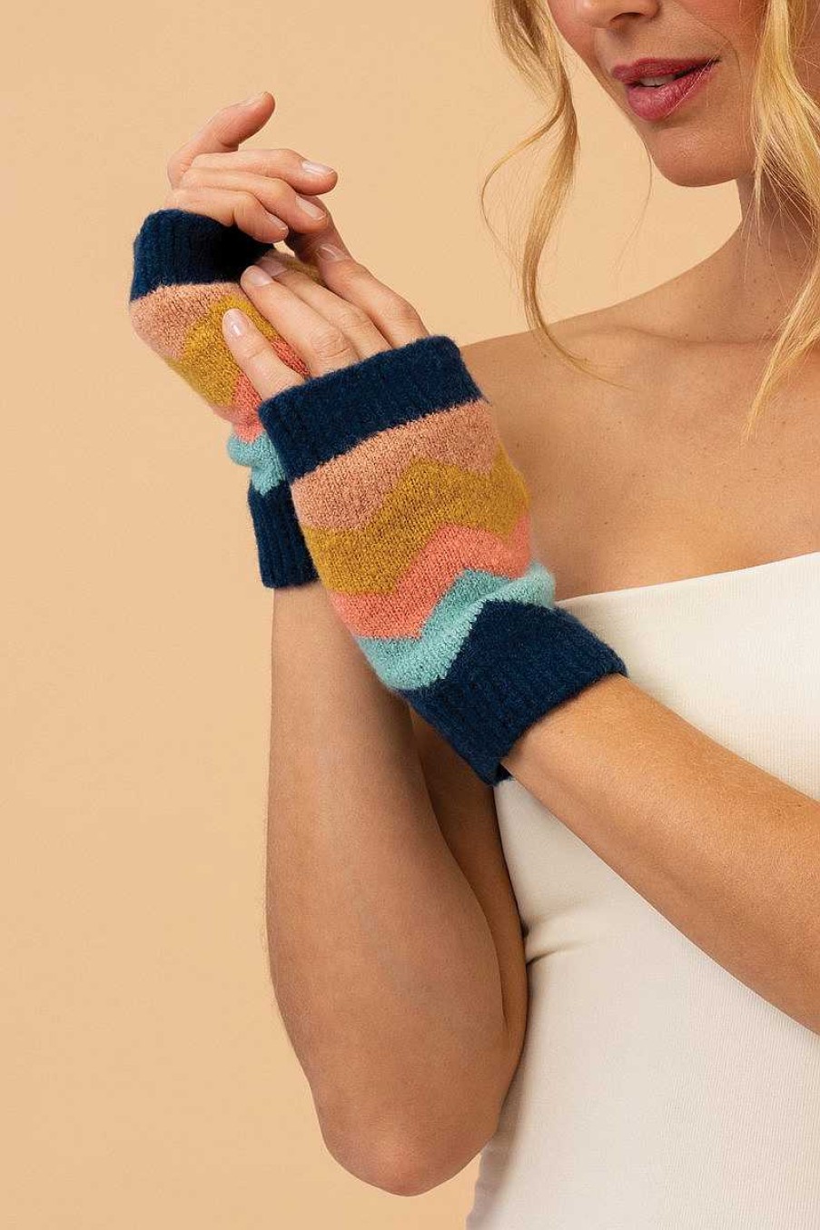 Women Powder | Ladies Nora Wrist Warmers - Navy Mix