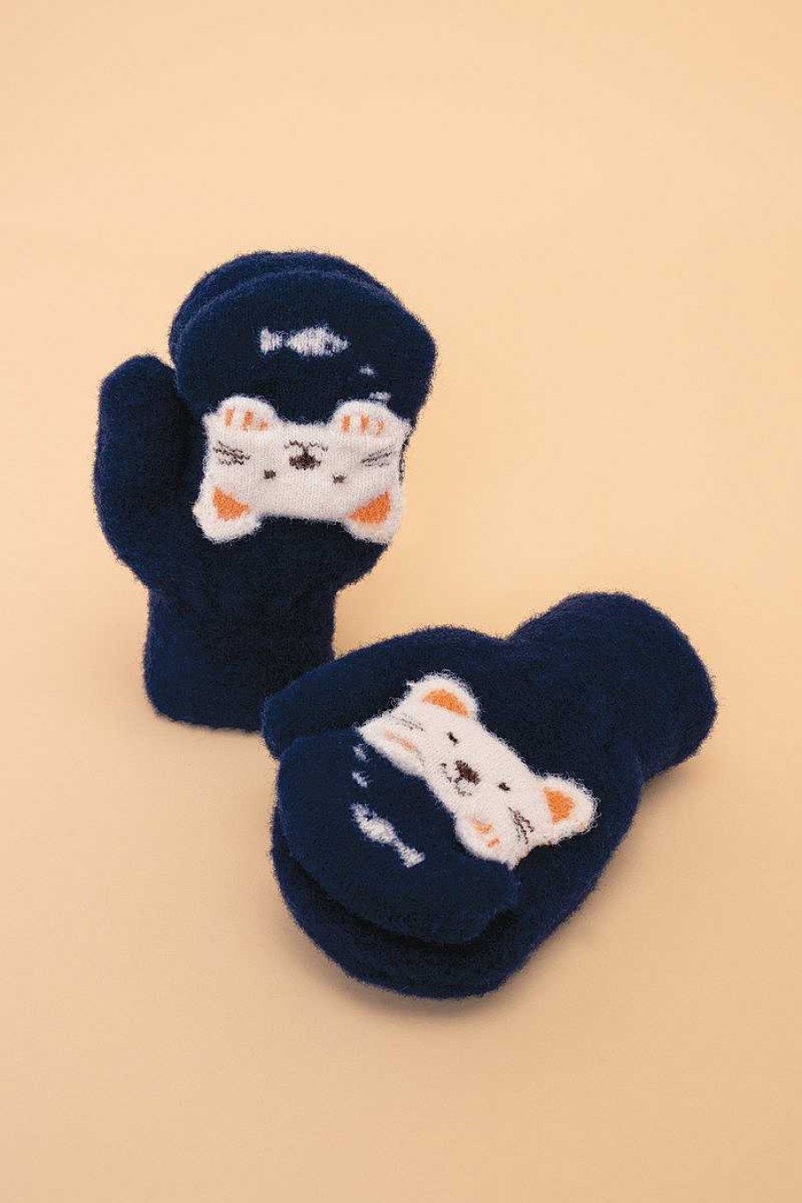 Kids Powder | Powder Pals Kitty Mittens - Navy