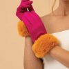 Women Powder | Bettina Gloves - Magenta & Mustard