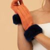 Women Powder | Bettina Gloves - Tangerine & Navy