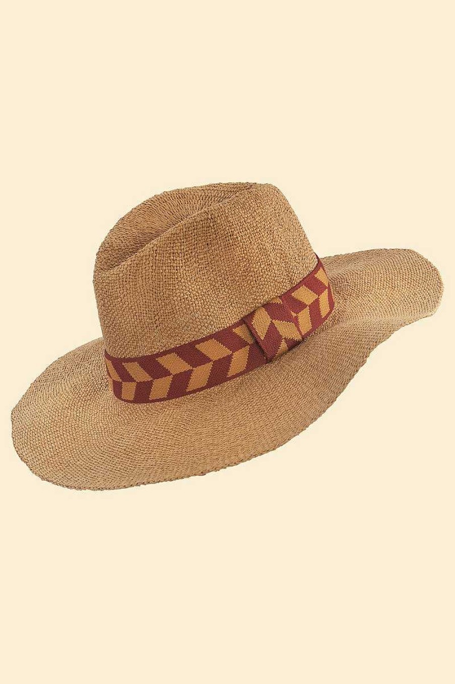 Women Powder | Natasha Hat Terracotta Chevron Band