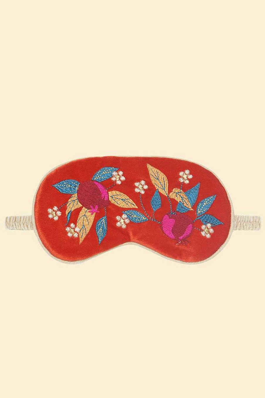 Women Powder | Luxury Lavender Velvet Eye Mask - Pomegranate In Tangerine