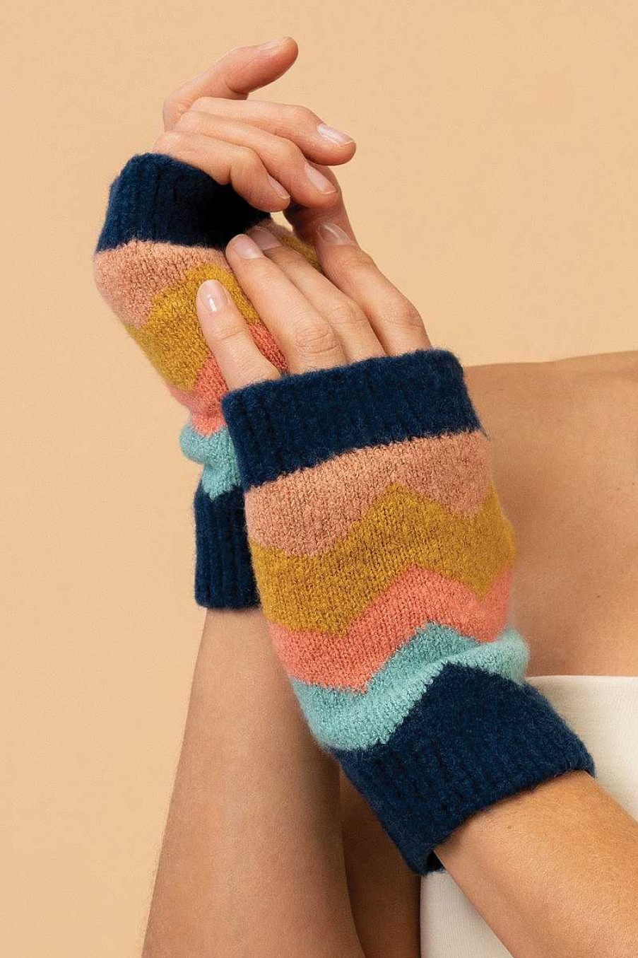 Women Powder | Ladies Nora Wrist Warmers - Navy Mix