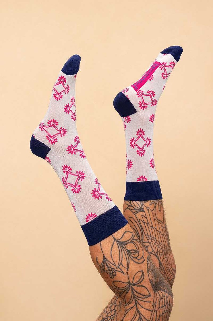 Mens Powder | Men'S Mosaic Socks - Cream