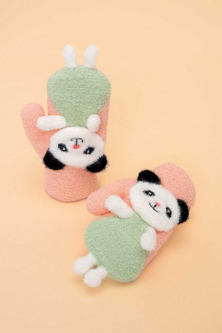 Kids Powder | Powder Pals Dancing Panda Mittens - Petal