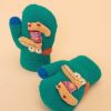 Kids Powder | Powder Pals Smiley Croc Mittens - Aqua