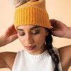 Women Powder | Thora Bobble Hat - Mustard & Taupe