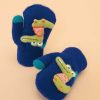 Kids Powder | Powder Pals Smiley Croc Mittens - Royal Blue