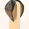 Women Powder | Embellished Wide Velvet Headband - Charcoal