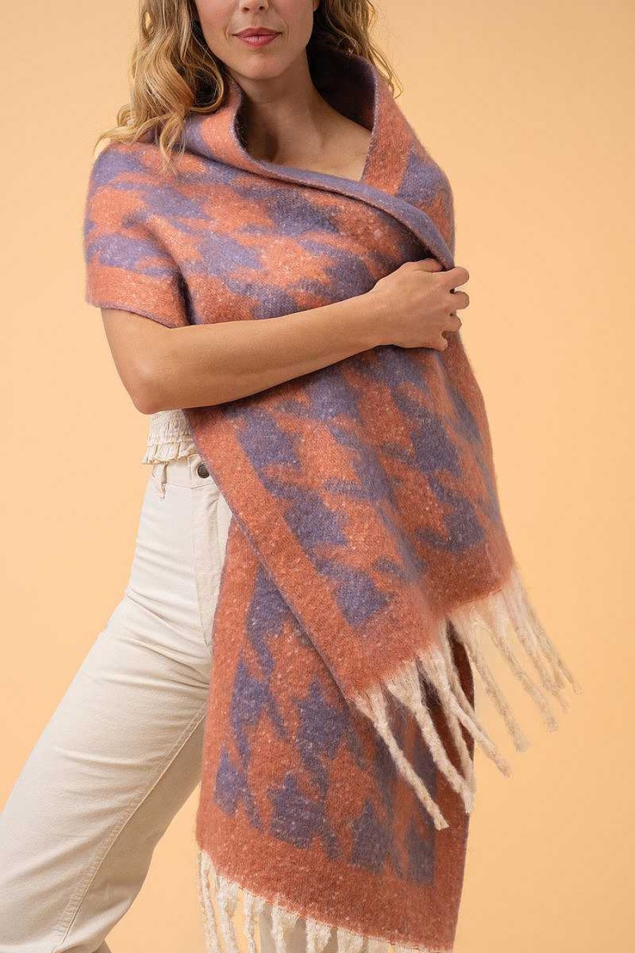 Women Powder | Harper Cosy Scarf - Coral & Lavender