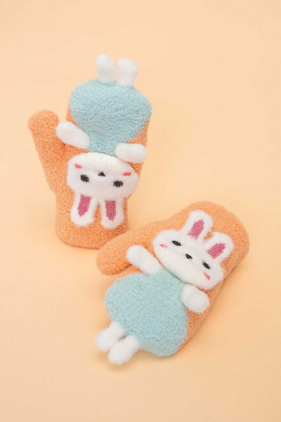 Kids Powder | Powder Pals Dancing Bunny Mittens - Coral