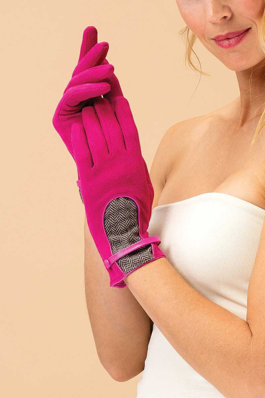 Women Powder | Genevieve Gloves - Fuchsia