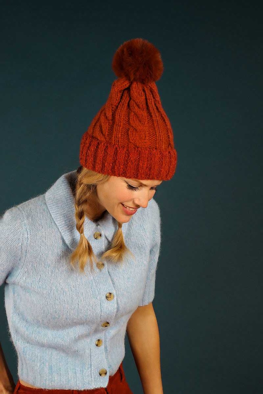 Women Powder | Freya Bobble Hat - Rust